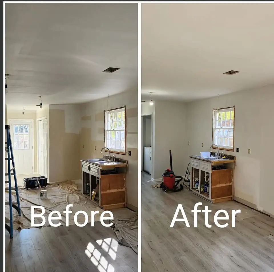 Smooth Ceilings before and after